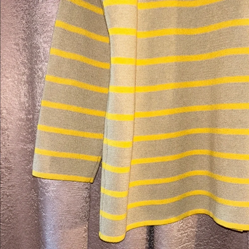 Tuckernuck Size S Yellow and Tan Striped Cardigan V-Neck Sweater - Picture 10 of 15